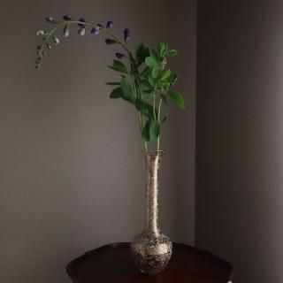 Vintage 50's SPATTER GLAZE glass Flower Vase/ӥơ 饹  ե١/(A889)