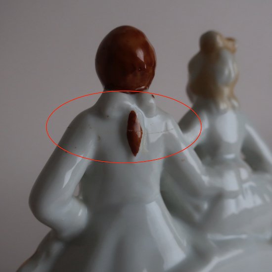 Vintage 1950s Ceramic Couple object/ビンテージ 陶器製 カップル オブジェ/置物(A930)