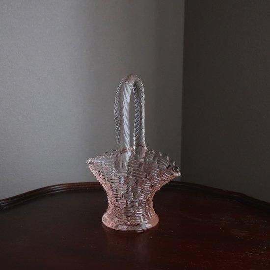 Vintage Pink Glass Basket/ビンテージ ピンク ガラス