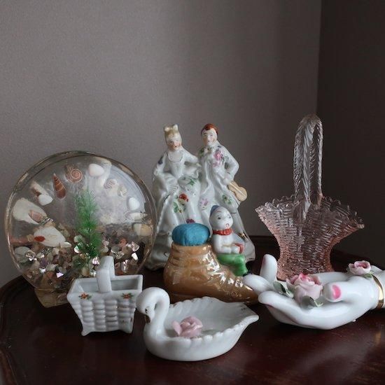 Vintage Pink Glass Basket/ビンテージ ピンク ガラス Vintage Pink Glass Basket/ビンテージ ピンク ガラス