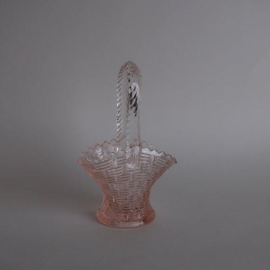 Vintage Pink Glass Basket/ビンテージ ピンク ガラス Vintage Pink Glass Basket/ビンテージ ピンク ガラス