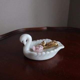 Vintage 1950s Ceramic Swan Tray/ӥơ ƫ  ʪ ꡼ȥ졼(A933)