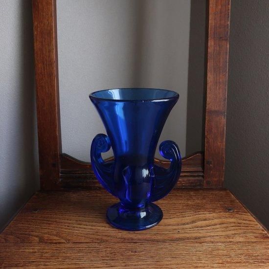 Antique 1920s Blue glass flower vase/アンティーク ブルー Antique 1920s Blue glass flower vase/アンティーク ブルー