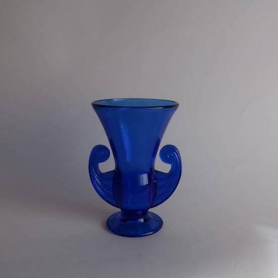 Antique 1920s Blue glass flower vase/アンティーク ブルー Antique 1920s Blue glass flower vase/アンティーク ブルー