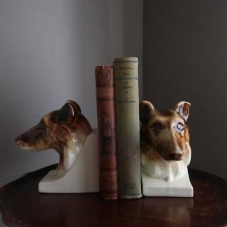 Vintage Ceramic Dog Bookends SET/ӥơ ƫ  ֥å ڥset(A948)