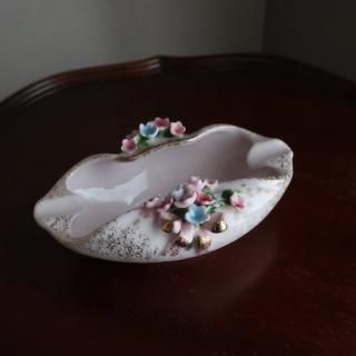Vintage 1950s Lefton Ceramic Flower ash Tray/ӥơ ƫ ֥ åȥ졼/ʪ(A949)