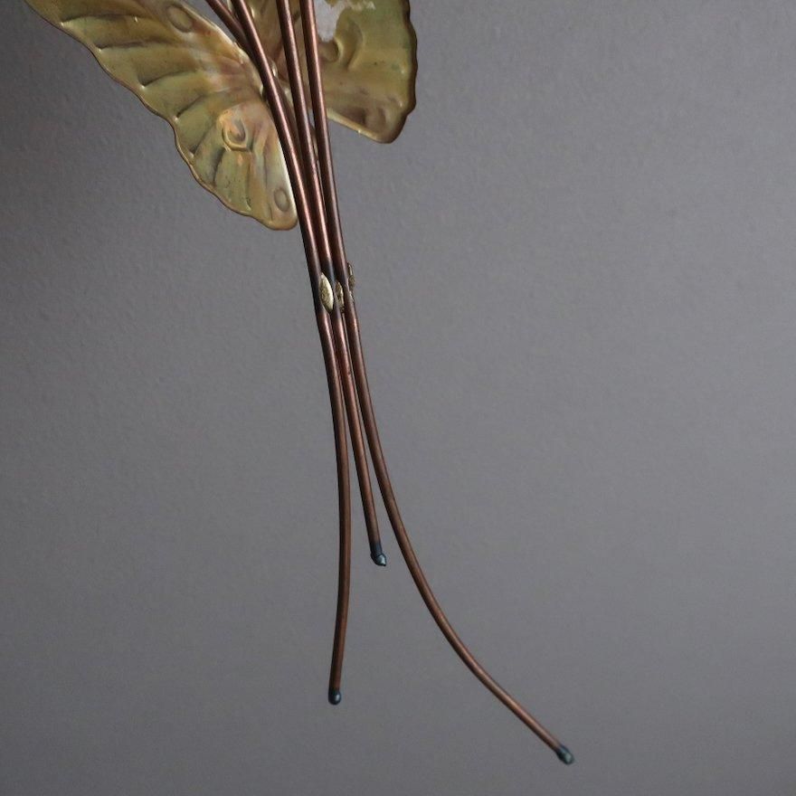 Vintage Mid Century Brass Flower and Butterfly Wall Deco set Vintage Mid Century Brass Flower and Butterfly Wall Deco set