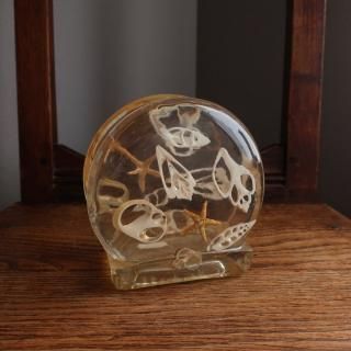 Vintage Lucite Shell Paper Napkin Holder (A967)