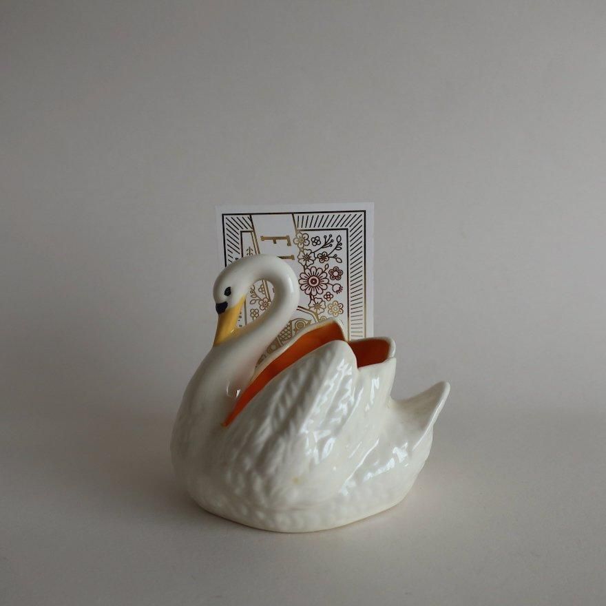 Vintage Ceramic Swan Tray Object/ビンテージ 陶器 白鳥 Vintage Ceramic Swan Tray Object/ビンテージ 陶器 白鳥