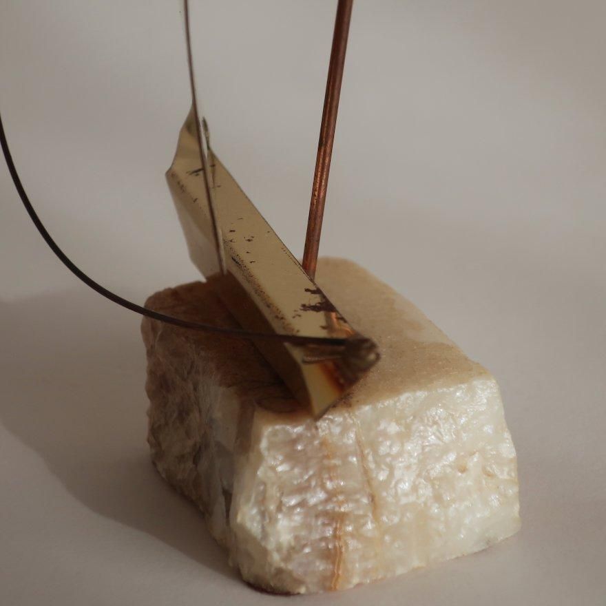 Vintage Mid Century Brass Sailboat Object Sculpture /ビンテージ