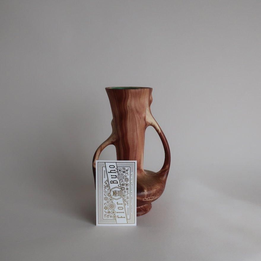 Vintage 1950's Art Pottery Marble Ceramic flower vase