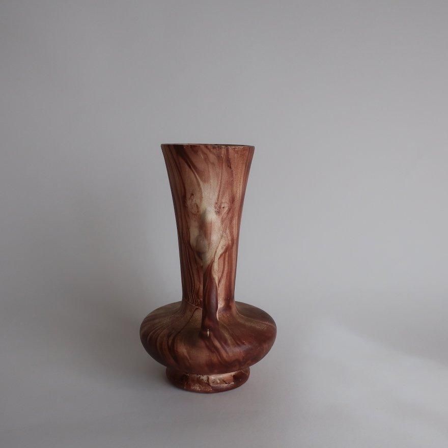 Vintage 1950's Art Pottery Marble Ceramic flower vase