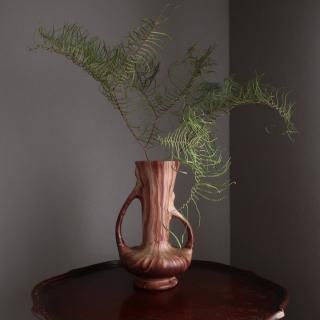 Vintage 1950's Art Pottery Marble Ceramic flower vase (A974)