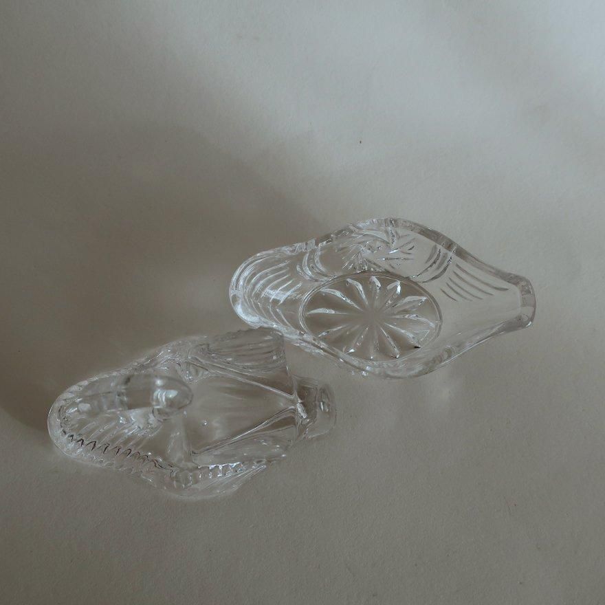 Vintage Glass Swan Tray Object Accessory Case/ビンテージ ガラス