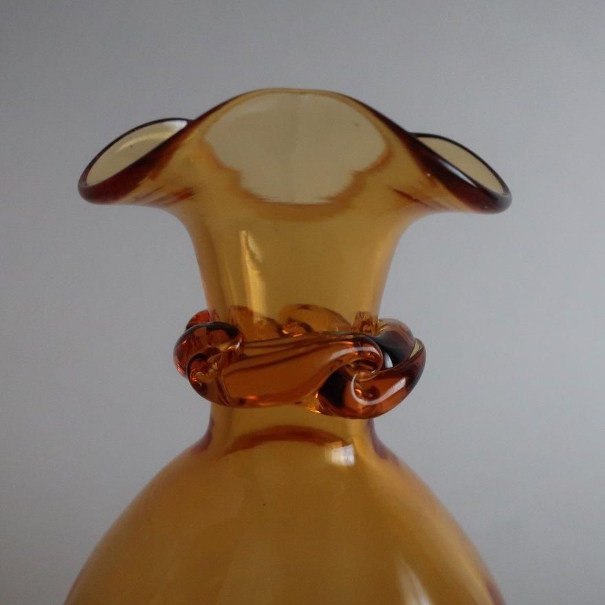 Vintage 60's Rainbow Glass Amber Small Vase /ビンテージ Vintage 60's Rainbow Glass Amber Small Vase /ビンテージ