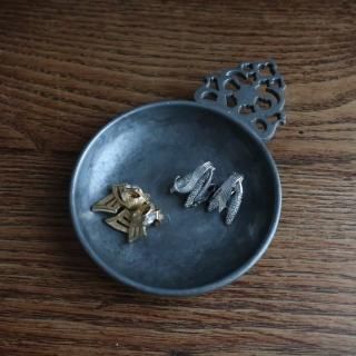 Antique 1900s Pewter Porringer Bowl (A986)