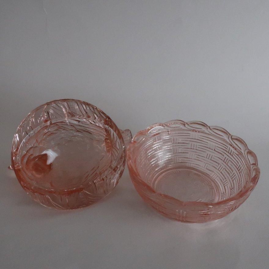 大人女性の Vintage Heisey Pot/ビンテージ Candy Bowl Glass Dove Pink ワンピース