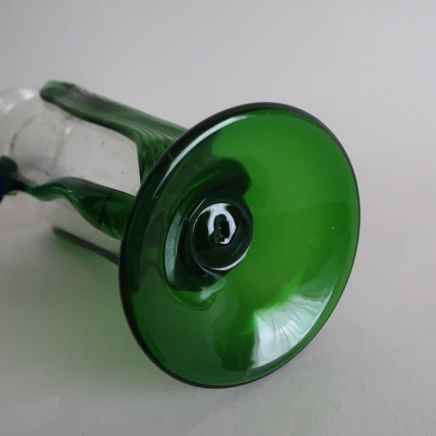 Vintage Flower motif glass flower vase/ビンテージ ガラス