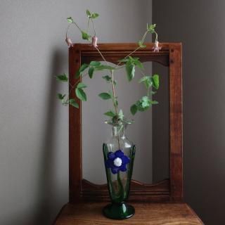 Vintage Flower motif glass flower vase(A988)