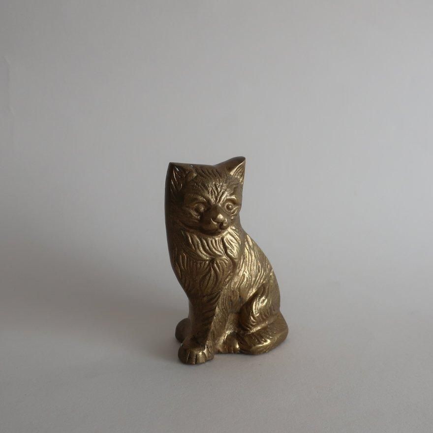 ビンテージ、アンティーク 真鍮製コールバケツ猫脚 Vintage Cat motif brass object/ビンテージ 真鍮 猫 モチーフ