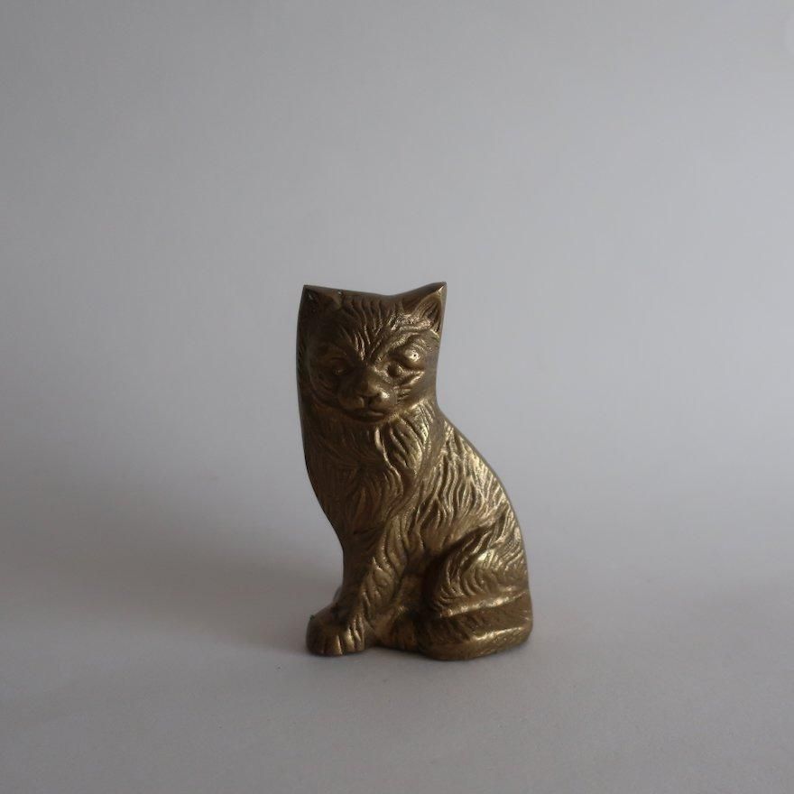 Vintage Cat motif brass object/ビンテージ 真鍮 猫 モチーフ