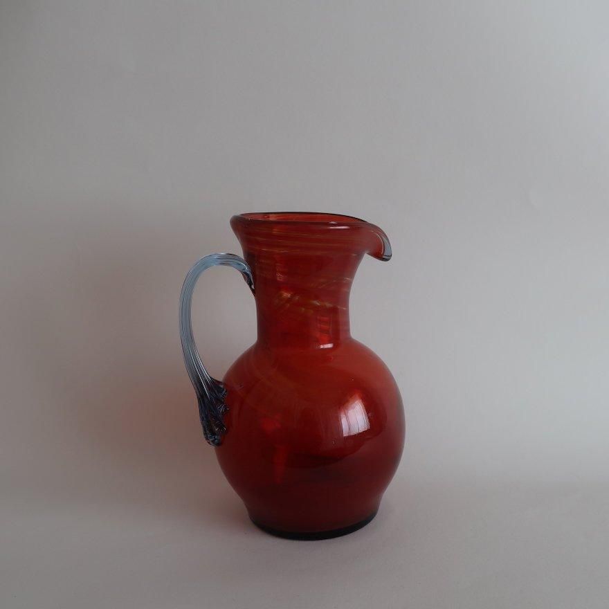 Vintage Red×Blue glass flower vase/ビンテージ ガラス Vintage Red×Blue glass flower vase/ビンテージ ガラス