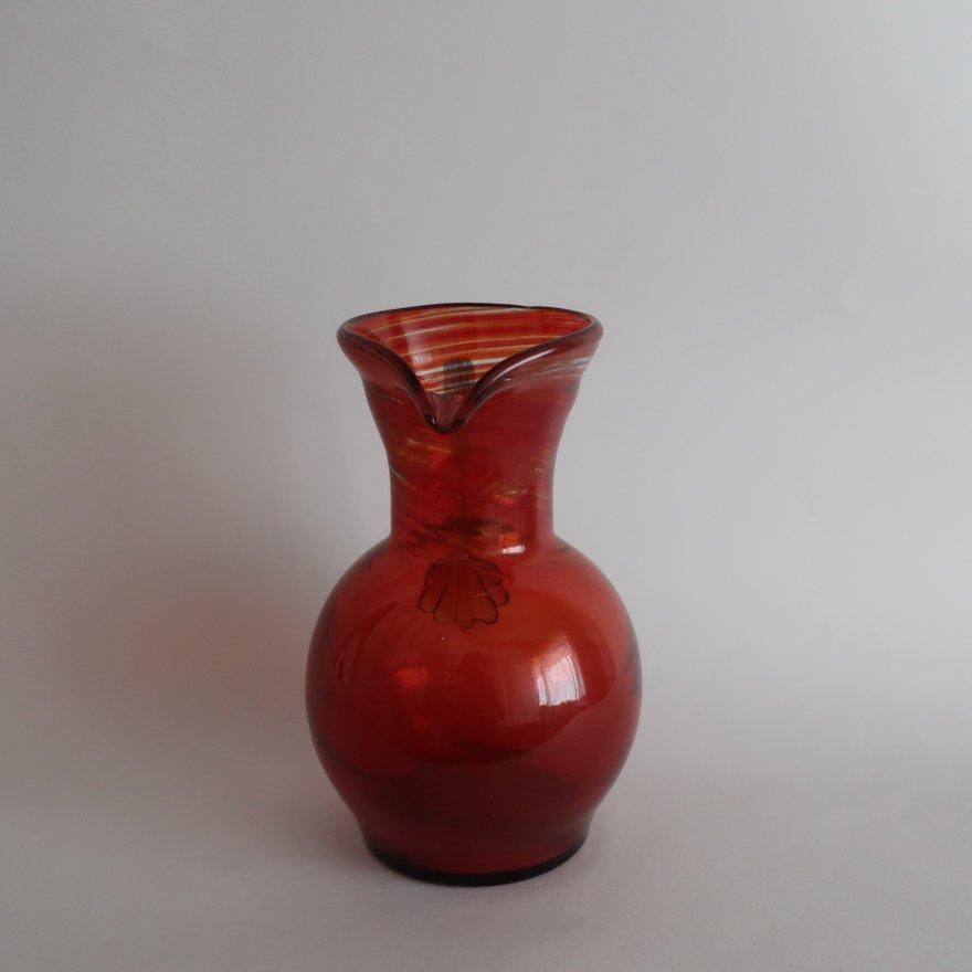 Vintage Red×Blue glass flower vase/ビンテージ ガラス Vintage Red×Blue glass flower vase/ビンテージ ガラス