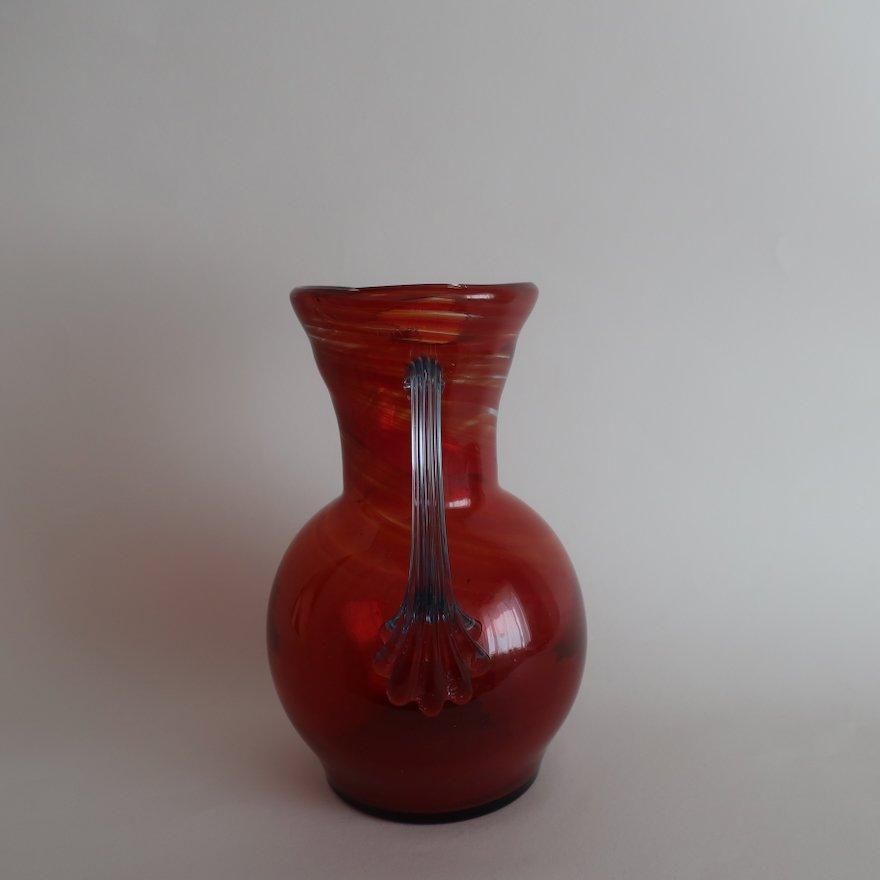 Vintage Red×Blue glass flower vase/ビンテージ ガラス Vintage Red×Blue glass flower vase/ビンテージ ガラス