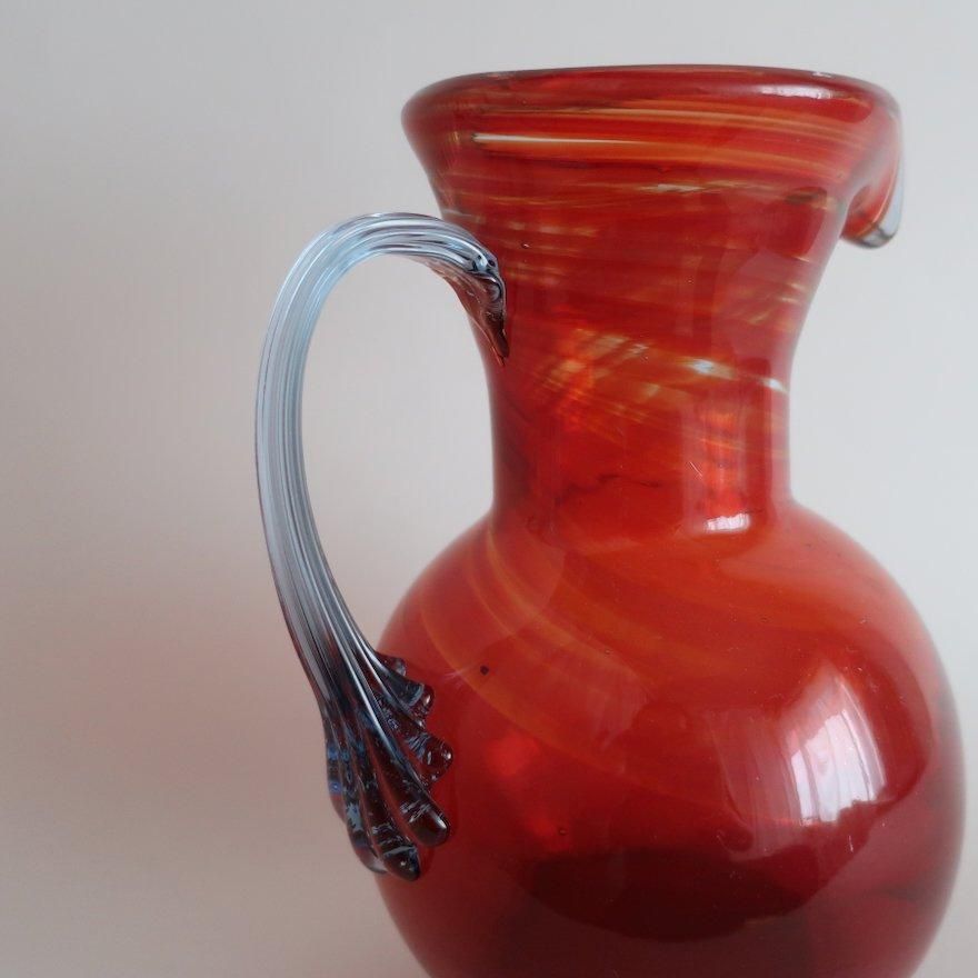 Vintage Red×Blue glass flower vase/ビンテージ ガラス Vintage Red×Blue glass flower vase/ビンテージ ガラス