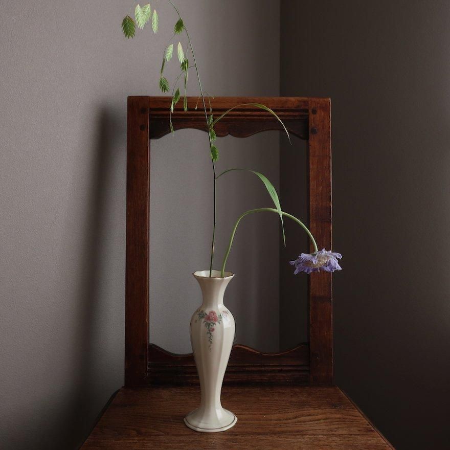 Vintage Lenox Ceramic Rose Flower Vase/ビンテージ Lenox社製 陶器