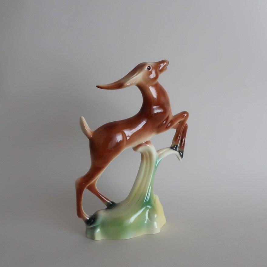 Vintage Ceramic 1940's Deer Figurine Object (B003