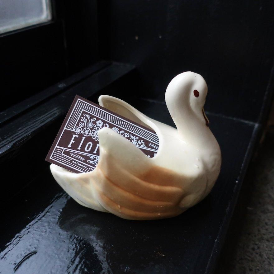 Vintage 1950s Ceramic swan object /ビンテージ 陶器 白鳥