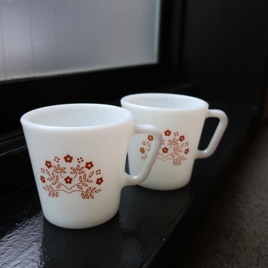 Vintage 60s-70s Pyrex Tiny Flower Mug cup (B019)/ビンテージ