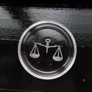 Vintage Val Saint-Lambert Glass Coaster Libra (B072)