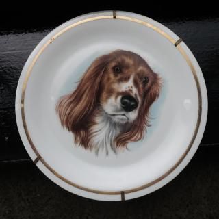 Vintage Ceramic Plate Wall Deco Dog (B095)