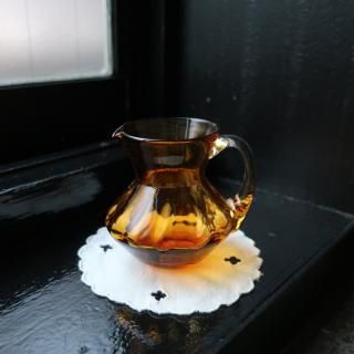 Vintage Mini Amber Glass Flower Vase (B113)