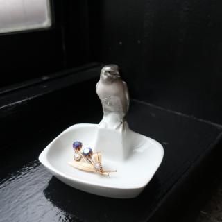Vintage Ceramic Bird Tray Object (B125)