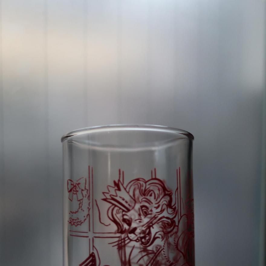 ビンテージグラス サーカス ライオン、象2個set Vintage 1950s Circus Lion Glass (B153)/ビンテージ サーカス
