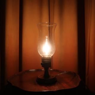 Vintage Brass  Glass Table Lamp (B168)