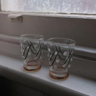 Vintage France Flower Mini Glass (B192)