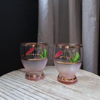 Vintage Small Pink Tulip Glass(B208)