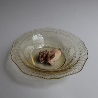 vintage 1930's Federal Patrician yellow glass small plate (B220)