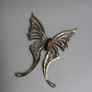 Vintage Homco Brass Butterfly Wall Deco(B236)