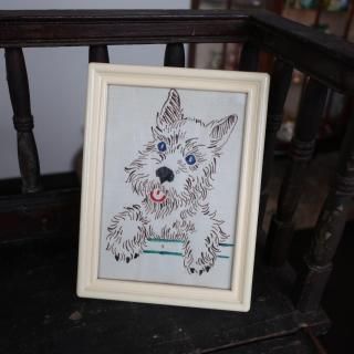 Vintage Hand Painted Dog Flame(B237)