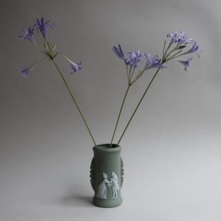 Vintage Germany Green Ceramic Flower Vase (B251)