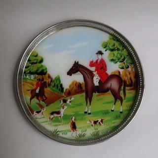 Vintage Horse Riding Metal Serving Tray (B252)