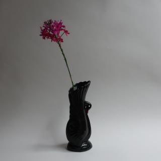 Vintage Black Swan Ceramic Flower Vase (B256)