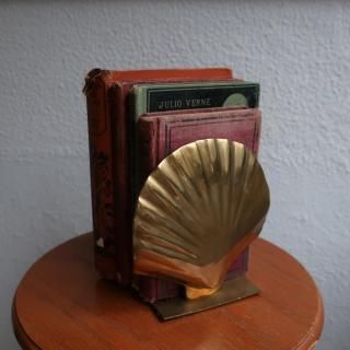 Vintage Brass Shell Bookends Set(B260)