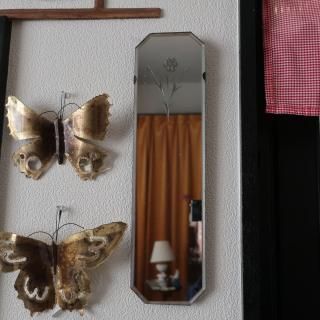 Vintage Flower Etching Mirror (B265)