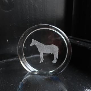 Vintage Glass Horse Motif Object (B266)